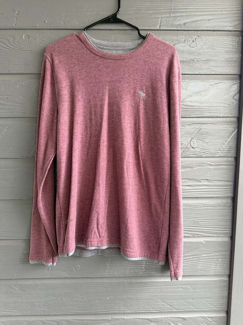 Abercrombie & Fitch Men's Double Layered Long Sleeve Crewneck Tee